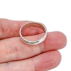 Vintage Sterling Silver 925 Classic Smooth Wedding Band Ring Size 12.25